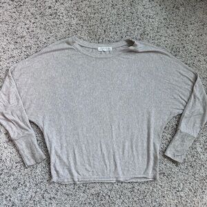 Joah Brown Gray Long Sleeve Top